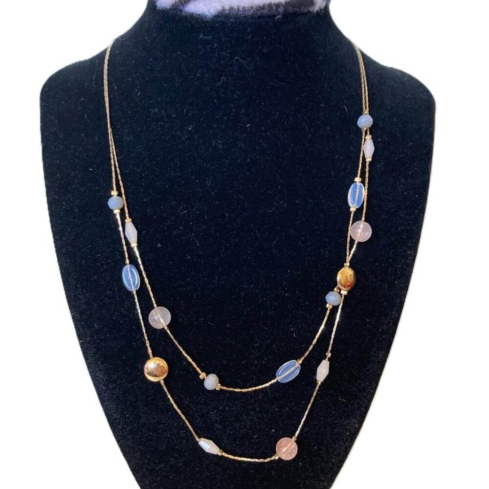 Lot of 2 Anne Klein Loft Outlet jewelry GOLD SILVERTONE PEARL bead Necklaces